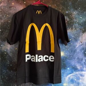 PALACE Black Tee with Gold Arch Logo